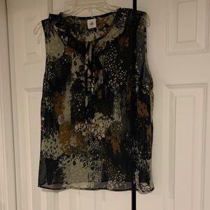 CAbi Women's Sleeveless Abstract Blouse - Black, Brown, Gray